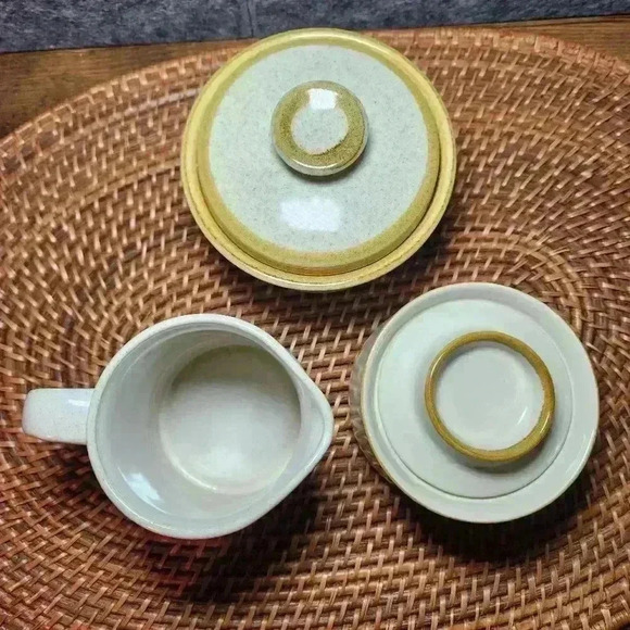 VTG YAMAKA, MIKASA, STONECREEK STONEWARE JAPAN SUGAR BOWL & CREAMER SET OF 3 - Picture 5 of 8